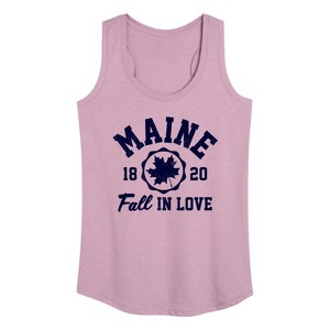 Women's - Instant Message - Maine 1820 Fall in Love Graphic Racerback Tank - 1 of 4