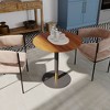 Leisuremod Vail Round Top Dining Table with MDF Top and Black Steel Base with Gold Accents for Kitchen, Dining, and Pub - 2 of 4