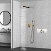 CASAINC 1-Spray Patterns with 10 in. Wall Mount Dual Shower Heads with Hand Shower Faucet (Valve Included) - 2 of 4