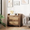 Nightstand Set of 2, Bedside Table Night Stand End Table with 2 Rattan Storage Drawers, Wood Accent Table for Living Room, Bedroom - 2 of 4