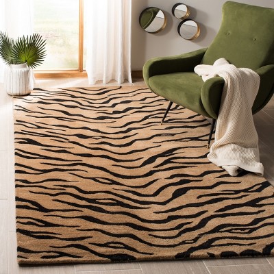 Handmade Black and Gold Tufted Wool Area Rug 3'6" x 5'6"