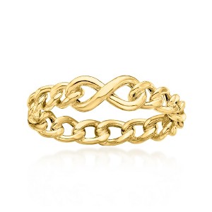 Pure Collection by Ross-Simons Italian 14kt Yellow Gold Infinity Symbol Curb-Link Ring - 1 of 4