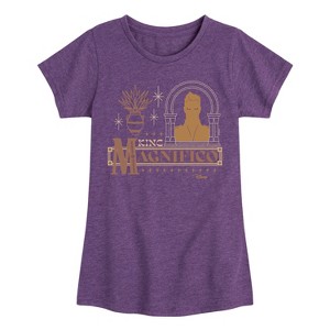 Girls' - Disney - King Magnifico Badge Fitted Short Sleeve Graphic T-Shirt - 1 of 4