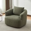 CAVINAS Swivel Barrel Chair,Upholstered Accent Sofa Chair with Pocket,Spring Cushion,Throw Pillow,Lounge Chair for Living Room,Bedroom,Office - 2 of 4