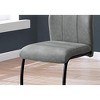 Monarch Specialties Dining Chair Set Of 2 Side Upholstered Kitchen Dining Room Fabric Metal Grey Black Contemporary Modern - 2 of 4