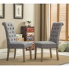 Okak Modern Solid Wood Dining Chairs with Tufted Back, Set of 2, Upholstered Kitchen Side Chairs with Natural Wood Legs for Living Room - 2 of 4