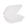 Inno-Pak 8" x 8" x 3" Clamshell Container 1-Compartment Clear RPET - Pack of 80 - 2 of 3