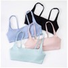 Women's Light Strappy Sports Bra - Low Cut Cute Tank Tops Fitness Running Gym  Bodisuit - 3 of 3