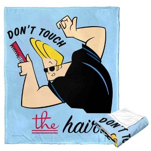 Cartoon Network Johnny Bravo Don'T Touch The Hair Silk Touch Throw Blanket 50x60 Inches - 1 of 4