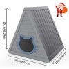 SEVOBAL Pet Crates and Houses Triangular Weatherproof Cat Shelter, Cozy Outdoor Indoor House with Escape Door, Gray, 23.82"*25.59"*25.67" - 3 of 4