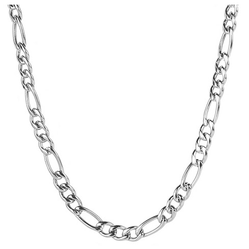 Men's Crucible Stainless Steel Polished Figaro Chain Necklace (6.9mm ...