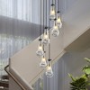 DAKAFUL Industrial-Style Chandelier With Clear Raindrop Glass Shades,E12 Base Adjustable Height Pendant Light for Dining,Entryway - 2 of 4