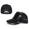 Alilang Glitter Mesh Trucker Hat with Ponytail Slot and Adjustable Strap - 3 of 4