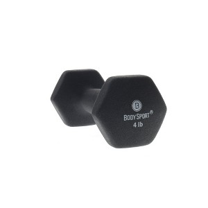 Body Sport Neoprene Dumbbell Weight, Strength Training Equipment for Home Gym, Black - 1 of 4