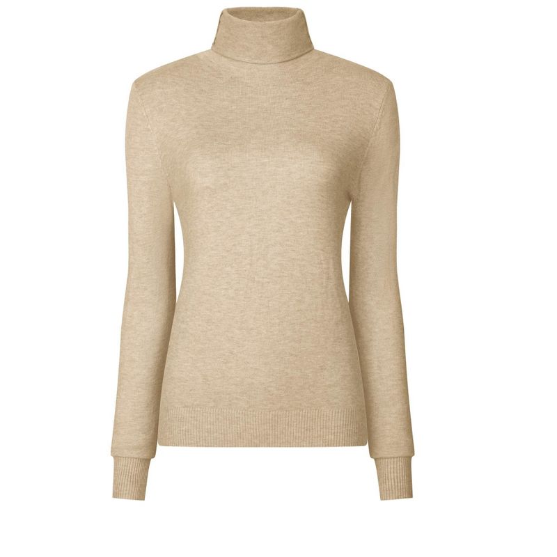 Hobemty Women's Pullover Sweater Top Long Sleeve Turtleneck Knit Tops, 1 of 5