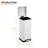 Slim Stainless Steel Step Trash Can - Rectangular Kitchen Garbage Bin with Soft-Close Lid, Anti-Fingerprint, Space-Saving for Small Spaces - 2 of 4