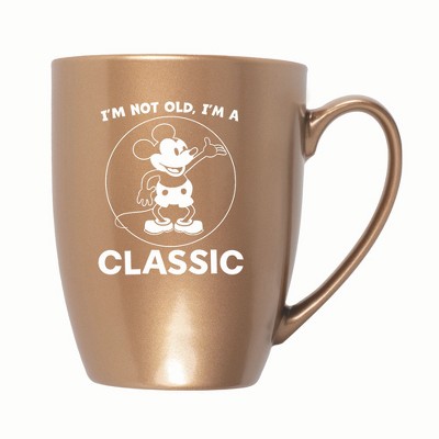 Elanze Designs Steamboat Willie I'm Not Old I'm A Classic 10 ounce New Bone China Coffee Tea Cup Mug, Bronze