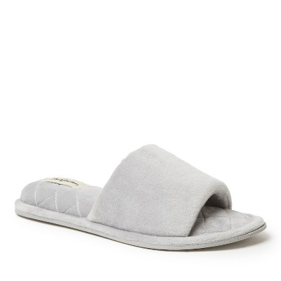 Dearfoams Women's Beatrice Microfiber Velour Shower Slide House Slipper