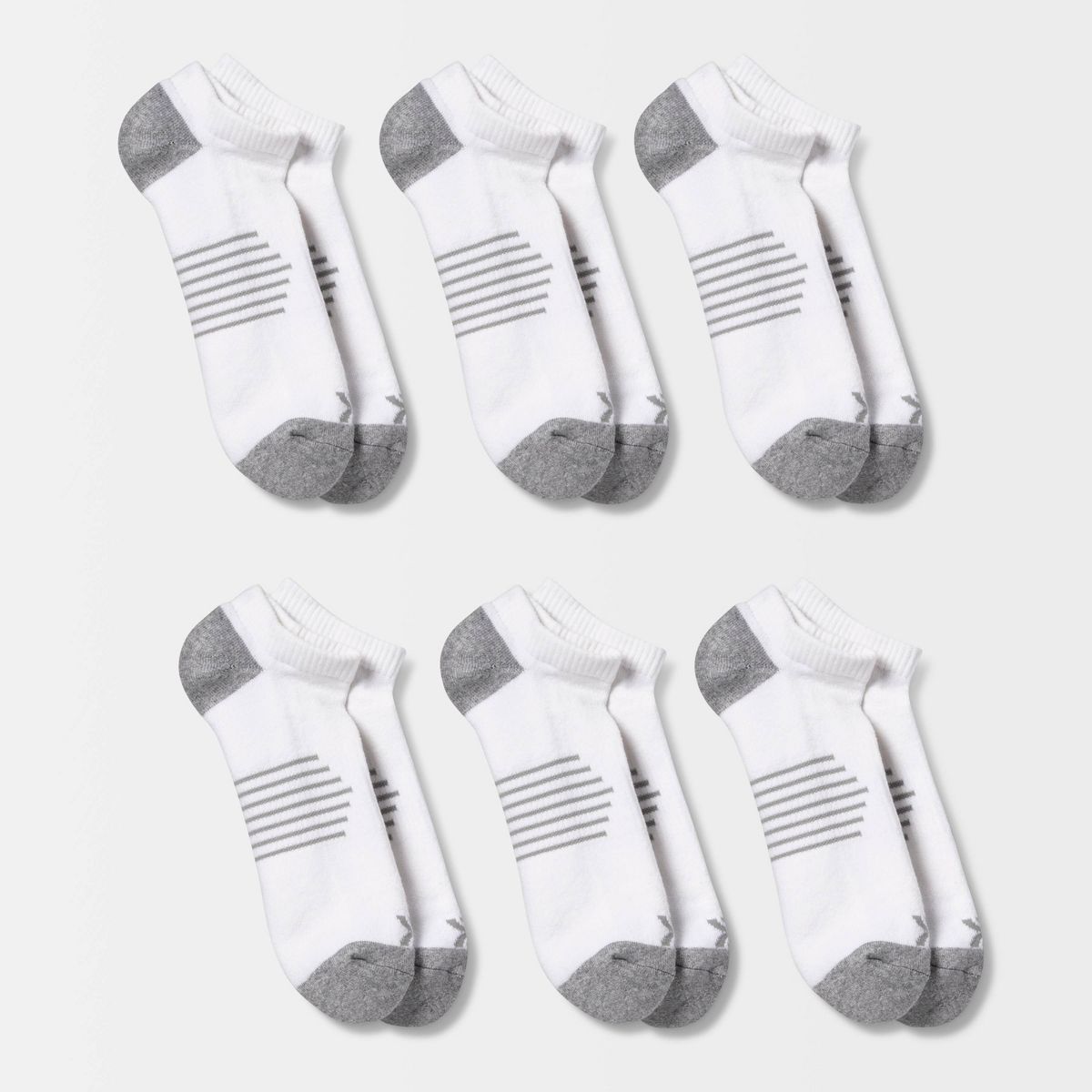 Men's Striped Arch No Show Socks 6pk - All in Motion™ - thumbnail 5