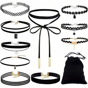 Black Velvet Choker Necklaces with Storage Bag for Women Fashionable, Exquisite and High-end - 1 of 4
