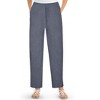 Collections Etc Elastic Waistband with Side Pockets Cotton Knit Pants - 4 of 4