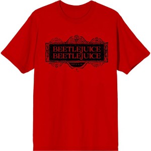 Beetlejuice Beetlejuice Black Sign Logo Adult Crew Neck Short Sleeve Tee - 1 of 2