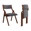 PAGED  Set of 2  Space-Saving Upholstered Folding Dining Chairs with Padded Seat,Armless Chairs for Kitchen,Living Room - 4 of 4