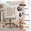 RISOKEYS Velvet Upholstered High Back Desk Chair,360° Swivel Adjustable Height Office Chair,with Golden Metal Base for Home Office,Study - 2 of 4