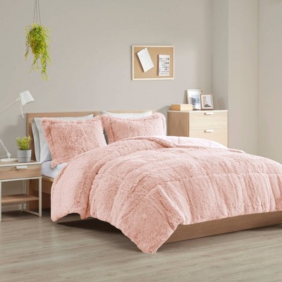 Intelligent Design Leena Shaggy Long Faux Fur Comforter Mini Set