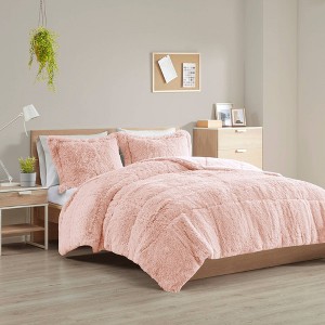 Intelligent Design Leena Shaggy Long Faux Fur Comforter Mini Set - 1 of 4