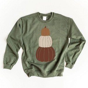 Simply Sage Market Women's Graphic Sweatshirt Pumpkins Stacked - 1 of 2
