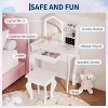 Kids Vanity with Lighted Mirror, Little Girl Vanity and Stool, Toddler Makeup Table Set and Makeup Playset for 3-8 Girls - 3 of 4