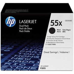 HP Inc. 55X 2-pack High Yield Black Original LaserJet Toner Cartridges, Per - 1 of 4
