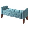 Velvet Tufted Storage Settee Bench - HomePop - 3 of 4