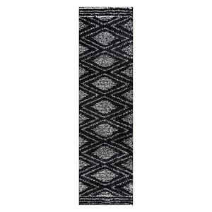 World Rug Gallery Geometric Shag Area Rug – Durable for Living Room, Bedroom, or Entryway – Easy to Clean, Kid & Pet Friendly – Polyester with Jute - 1 of 4