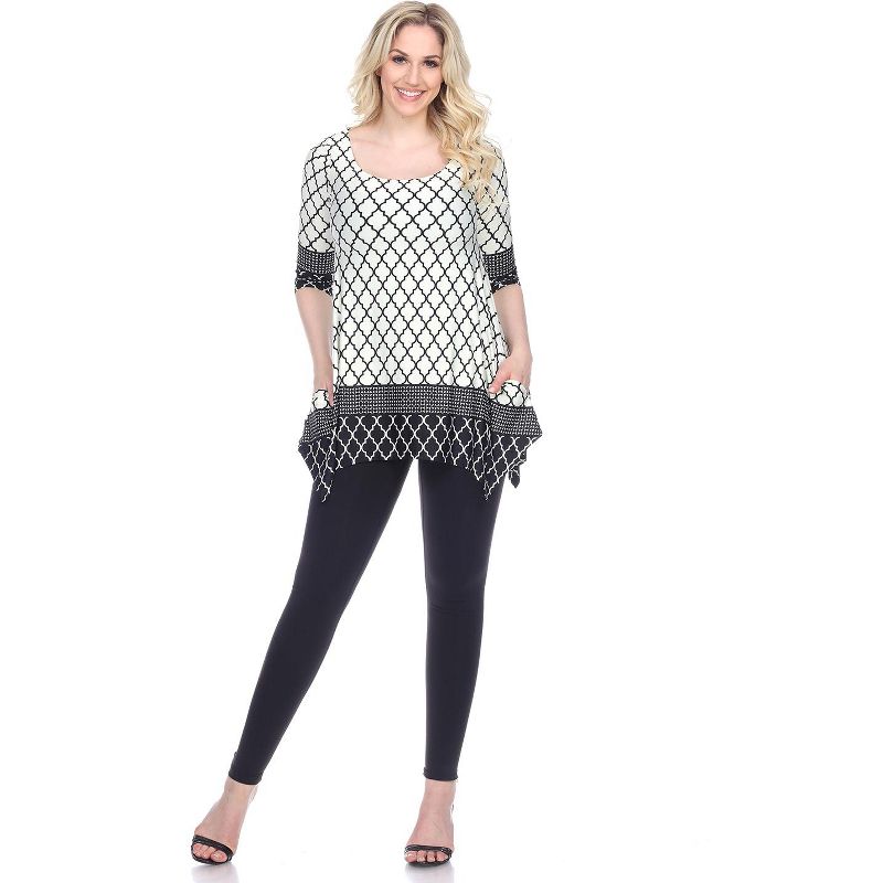 Women's Moroccan Print Aicha Tunic with Pockets - White Mark, 1 of 4