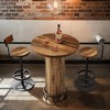 Resenkos Elegance Wooden Bar Table Set, 2 Stool Bar Height Pub Table, Perfect for Home Bar, Kitchen, Living Room, Stylish Brown Design - 2 of 4