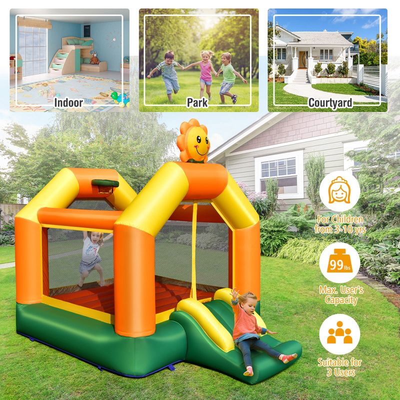 Costway Inflatable Bounce Castle Jumping House Kids Playhouse w/ Slide & 735W Blower, 5 of 11