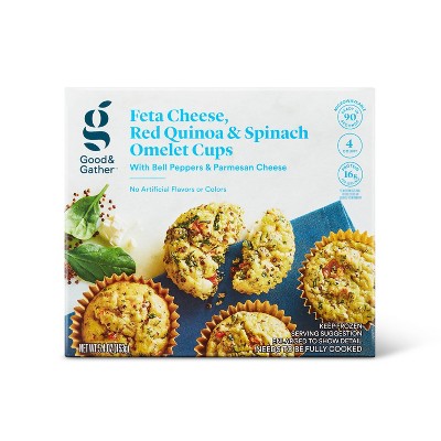 Frozen Feta Cheese, Red Quinoa &#38; Spinach Omelet Cups - 5.4oz/4ct - Good &#38; Gather&#8482;