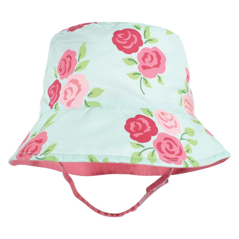 Hudson Baby Infant Girl Sun Protection Hat, Mint Floral Leopard, 4 of 8