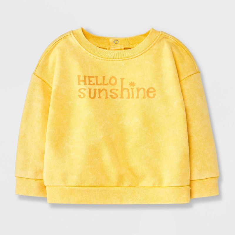 Baby 'Hello Sunshine' Graphic Sweatshirt - Cat & Jack™ Yellow, 1 of 7