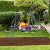 Outsunny Baby Swing Set for Backyard Indoor/Outdoor, Solid Metal Frame with Baby Seat Harness for Kid Age 6-36 Months - 3 of 4