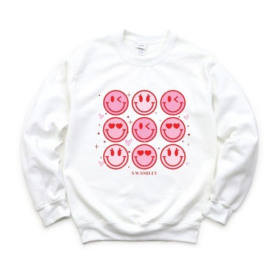 Simply Sage Market S.W.Smiley Valentine Smiley Face Chart Sweatshirt