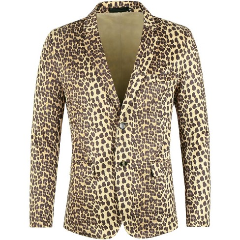 Animal print blazer on sale men