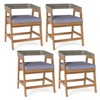 Costway Patio Chairs Set of 4 Outdoor Acacia Wood Dining Chairs with Cushions for Garden - 2 of 4