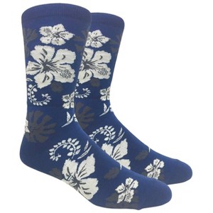 Aloha Hawaiian Floral Hibiscus Pattern Socks from the Sock Panda (Men's Sizes, Adult Large) - 1 of 3