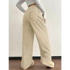 Coolmee Women's Corduroy Casual Pants Fashion Loose Fit Wide Leg Pants Straight Sweatpants Elastic Waist Drawstring - 2 of 3