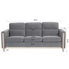 Modern Upholstered Sofa, 3-Seater Sofa with Side Pocket Wood Frame Mid-Century Modern Upholstered Loveseat for Living Room Bedroom Office Gray - 2 of 4