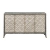 Treasure Trove Accents 4 Door Credenza Marion: Boxwood Ash Veneer, Geometric Pattern, No Assembly Required - 2 of 4