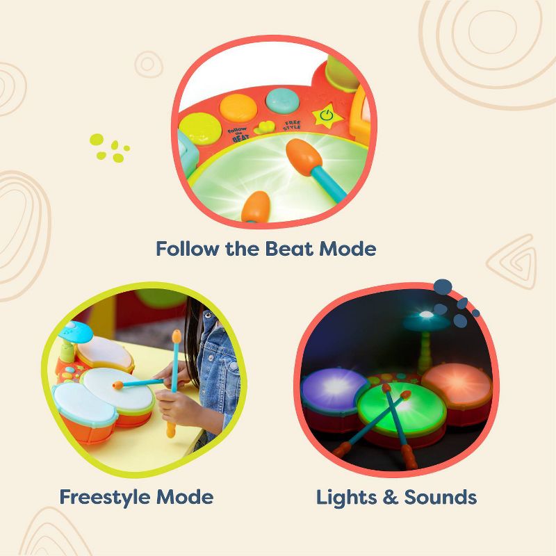 B. toys Toy Drum Set - Little Beats, 6 of 10